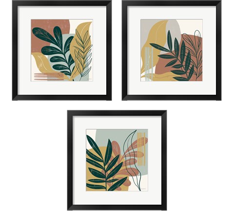 Mid Century Modern 3 Piece Framed Art Print Set by Becky Thorns