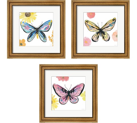 Beautiful Butterfly 3 Piece Framed Art Print Set by Sara Zieve Miller