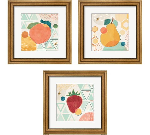 Fruit Frenzy 3 Piece Framed Art Print Set by Veronique Charron