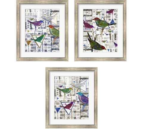 Bird Intersection 3 Piece Framed Art Print Set by Lori Arbel