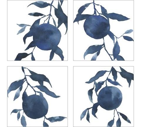 Indigo Oranges 4 Piece Art Print Set by Emma Caroline