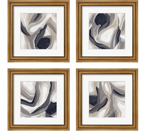 Stone Ripple 4 Piece Framed Art Print Set by June Erica Vess