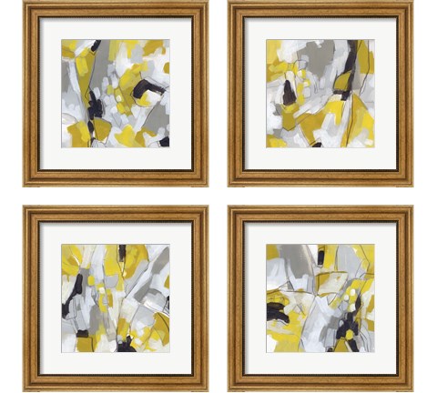 Citron Confetti 4 Piece Framed Art Print Set by June Erica Vess