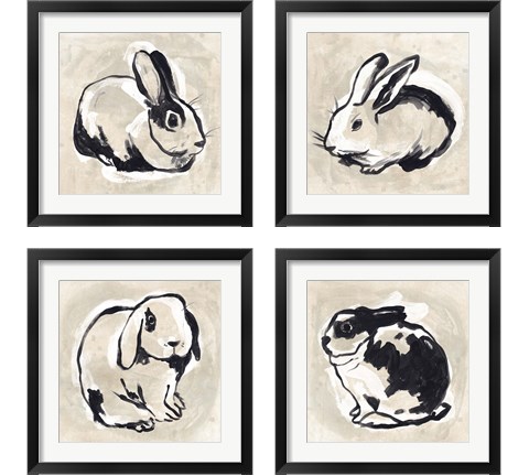 Antique Rabbit 4 Piece Framed Art Print Set by June Erica Vess