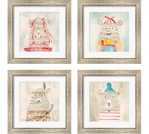 Lids Bear 4 Piece Framed Art Print Set by Natalie Timbrook