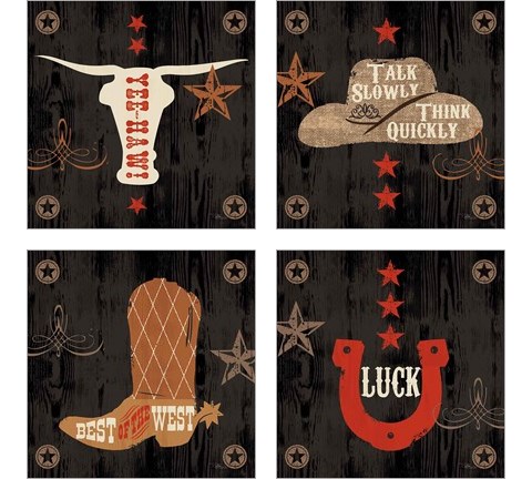 Saddle Up Icon 4 Piece Art Print Set by Pela Studio