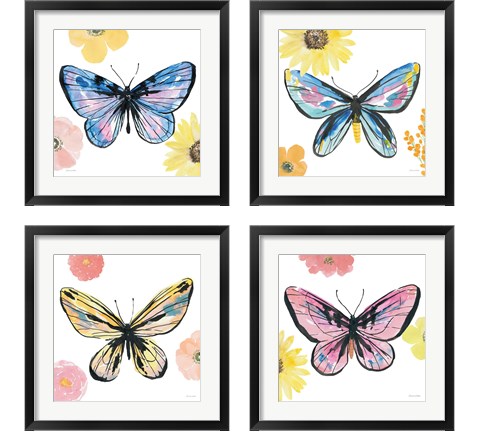 Beautiful Butterfly 4 Piece Framed Art Print Set by Sara Zieve Miller