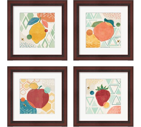 Fruit Frenzy 4 Piece Framed Art Print Set by Veronique Charron
