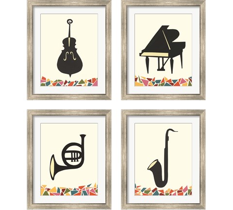 Cut Paper Instruments 4 Piece Framed Art Print Set by Regina Moore