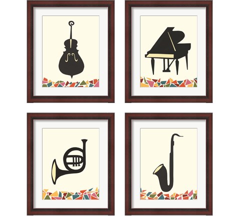 Cut Paper Instruments 4 Piece Framed Art Print Set by Regina Moore