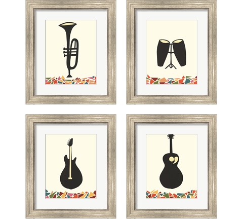 Cut Paper Instruments 4 Piece Framed Art Print Set by Regina Moore