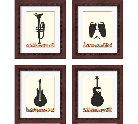 Cut Paper Instruments 4 Piece Framed Art Print Set by Regina Moore