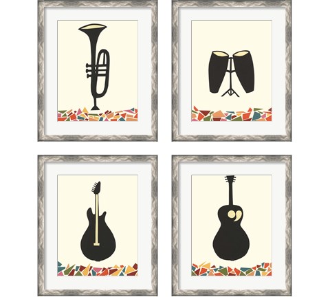 Cut Paper Instruments 4 Piece Framed Art Print Set by Regina Moore