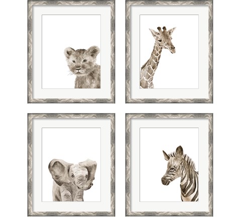 Safari Animal Portraits 4 Piece Framed Art Print Set by Melissa Wang