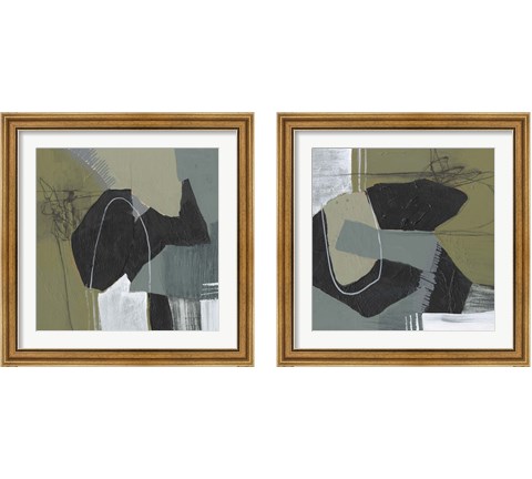 Puzzle in Neutrals 2 Piece Framed Art Print Set by Jennifer Goldberger