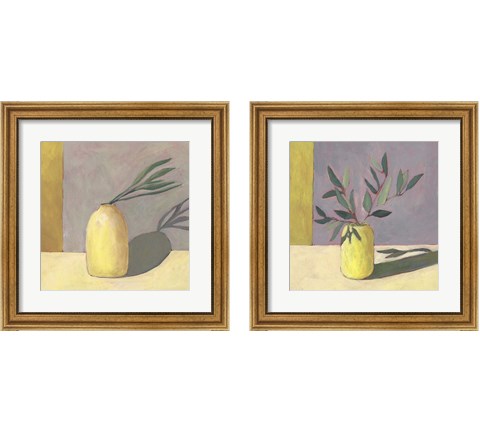 Yellow Vase 2 Piece Framed Art Print Set by Regina Moore