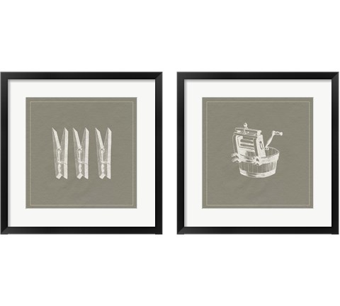 Laundry Tips  2 Piece Framed Art Print Set by Grace Popp