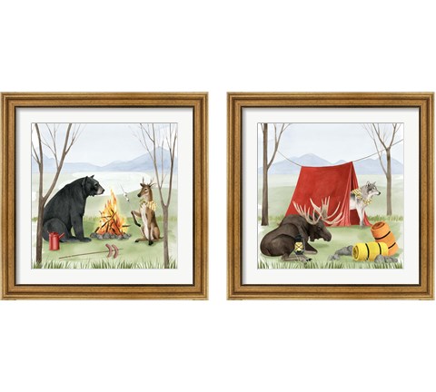 Camp Crashers 2 Piece Framed Art Print Set by Grace Popp