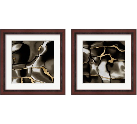 Golden Shimmer  2 Piece Framed Art Print Set by Alonzo Saunders