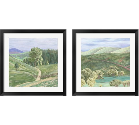 Hill Lines 2 Piece Framed Art Print Set by Melissa Wang