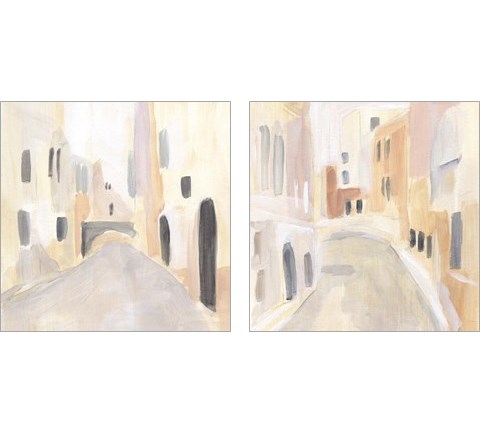 Pastel Streets 2 Piece Art Print Set by Annie Warren