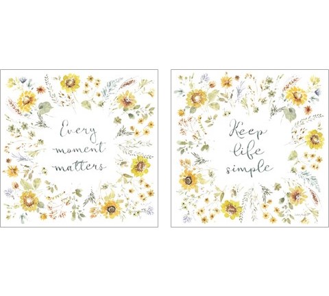 Sunflowers Forever 2 Piece Art Print Set by Lisa Audit