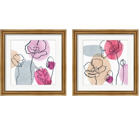 Think Pink 2 Piece Framed Art Print Set by Lisa Audit