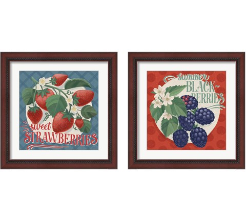 Berry Breeze 2 Piece Framed Art Print Set by Janelle Penner