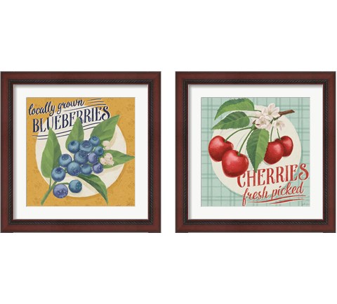 Berry Breeze 2 Piece Framed Art Print Set by Janelle Penner