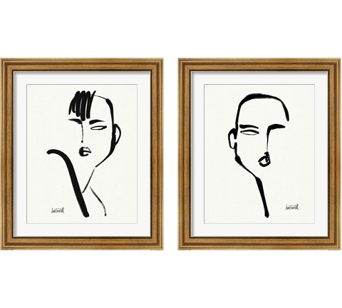 Brush Portrait 2 Piece Framed Art Print Set by Anne Tavoletti