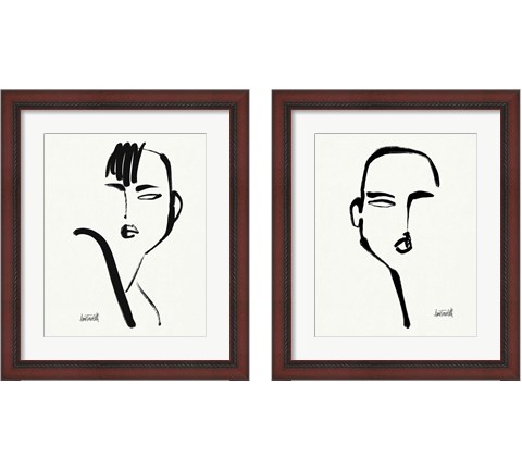 Brush Portrait 2 Piece Framed Art Print Set by Anne Tavoletti