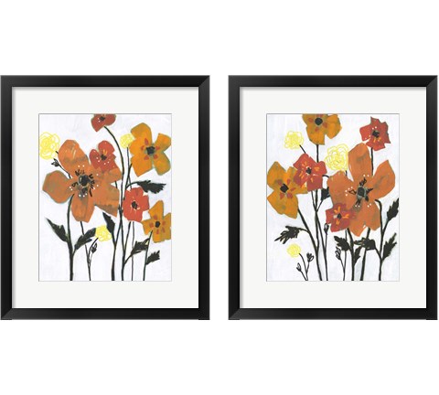 Hot Flowers 2 Piece Framed Art Print Set by Jennifer Goldberger