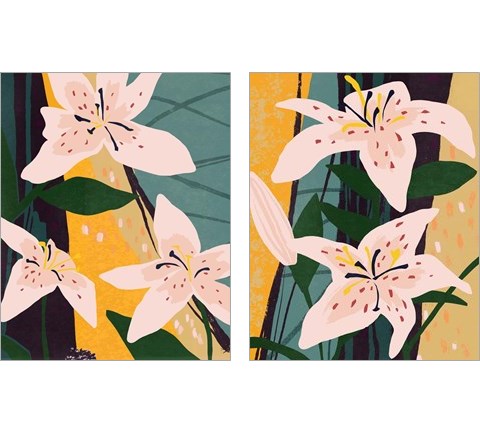 Lily Collage 2 Piece Art Print Set by Annie Warren