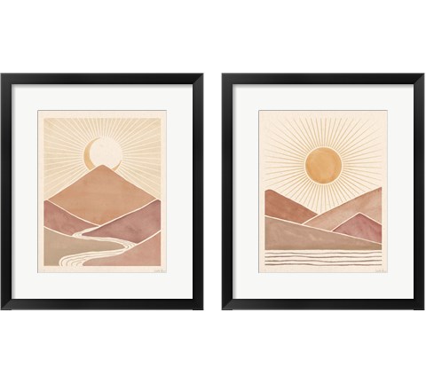 Mid Century Landscape 2 Piece Framed Art Print Set by Janelle Penner