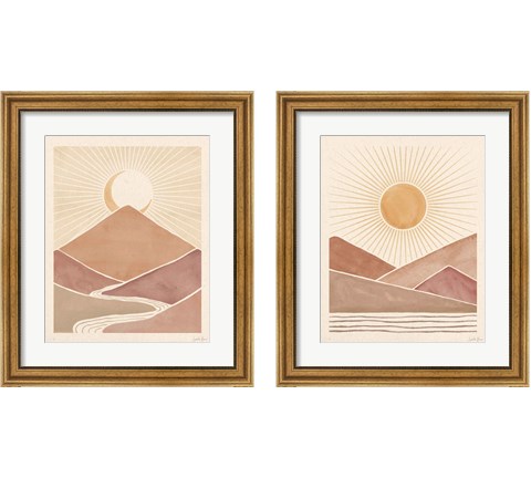 Mid Century Landscape 2 Piece Framed Art Print Set by Janelle Penner