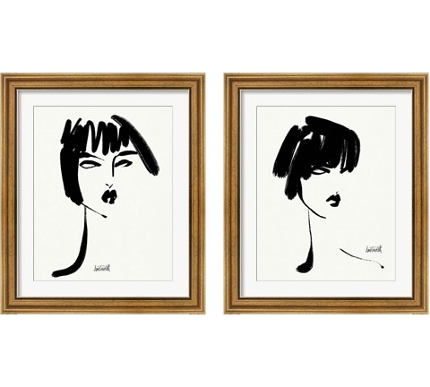 Brush Portrait 2 Piece Framed Art Print Set by Anne Tavoletti