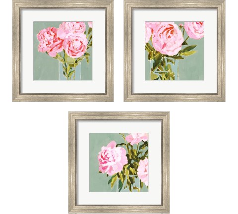 Popping Peonies 3 Piece Framed Art Print Set by Victoria Barnes