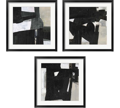 Deconstructed Ebony 3 Piece Framed Art Print Set by Jennifer Goldberger