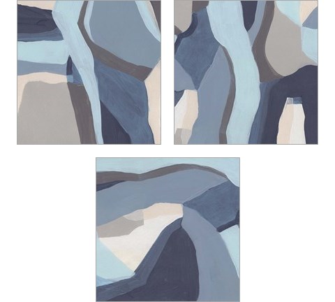 Blue Chrysalis 3 Piece Art Print Set by June Erica Vess