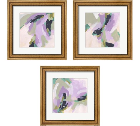 Lavender Swirl 3 Piece Framed Art Print Set by June Erica Vess