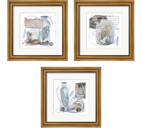 Message in a Bottle  3 Piece Framed Art Print Set by Melissa Wang