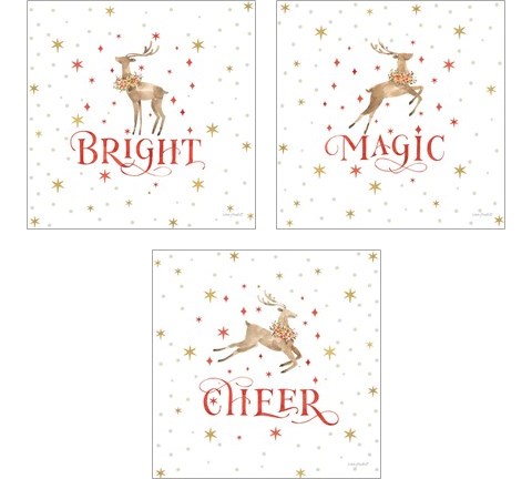 Merry & Bright 3 Piece Art Print Set by Lisa Audit