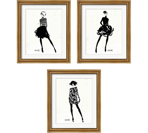 Style Sketches 3 Piece Framed Art Print Set by Anne Tavoletti