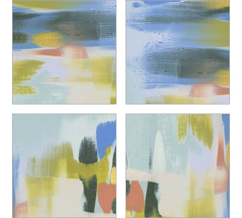 Rainbow Scrape 4 Piece Art Print Set by Emma Caroline