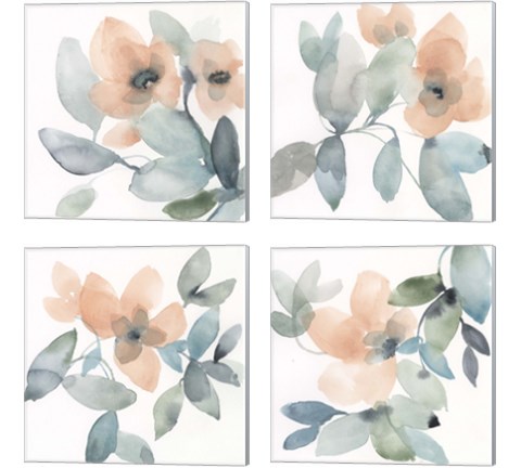 Water and Petals 4 Piece Canvas Print Set by Jennifer Goldberger