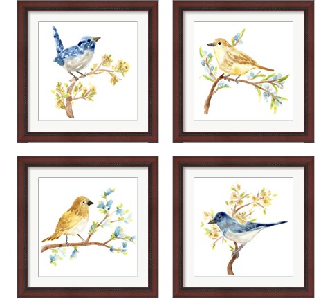 Springtime Songbirds 4 Piece Framed Art Print Set by June Erica Vess