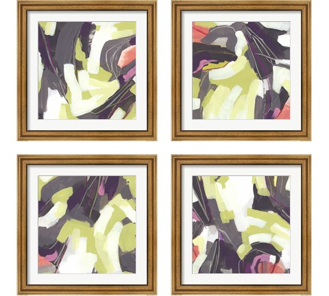 Martini Swirl 4 Piece Framed Art Print Set by June Erica Vess