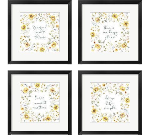 Sunflowers Forever 4 Piece Framed Art Print Set by Lisa Audit