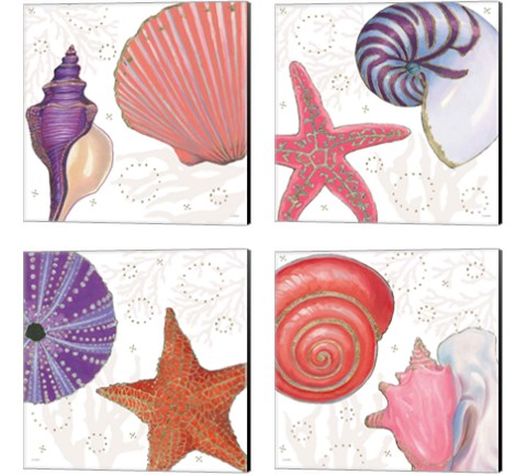 Shimmering Shells 4 Piece Canvas Print Set by James Wiens