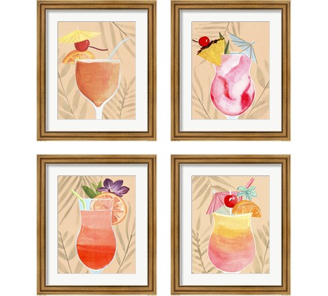 Tropical Cocktail 4 Piece Framed Art Print Set by Annie Warren